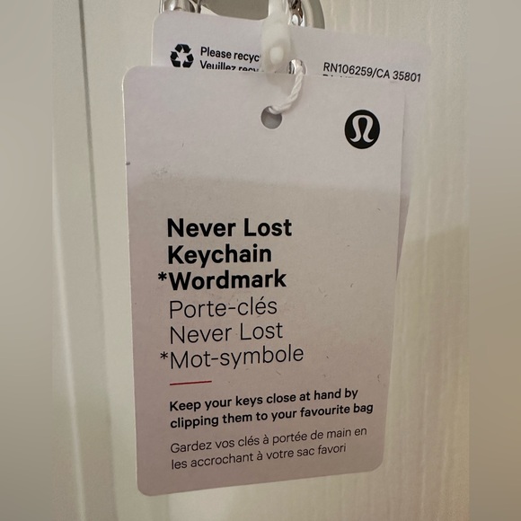 Lululemon Never Lost Keychain Wordmark NWT Sakura Pink/Washed Mauve/White - Picture 9 of 11
